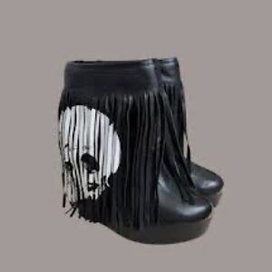 Koolaburra x Lauren Moshi Fringe Skull Ankle Boots